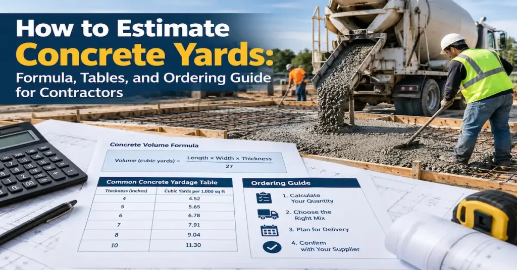 How to Estimate Concrete Yards Formula, Tables, and Ordering Guide for Contractors